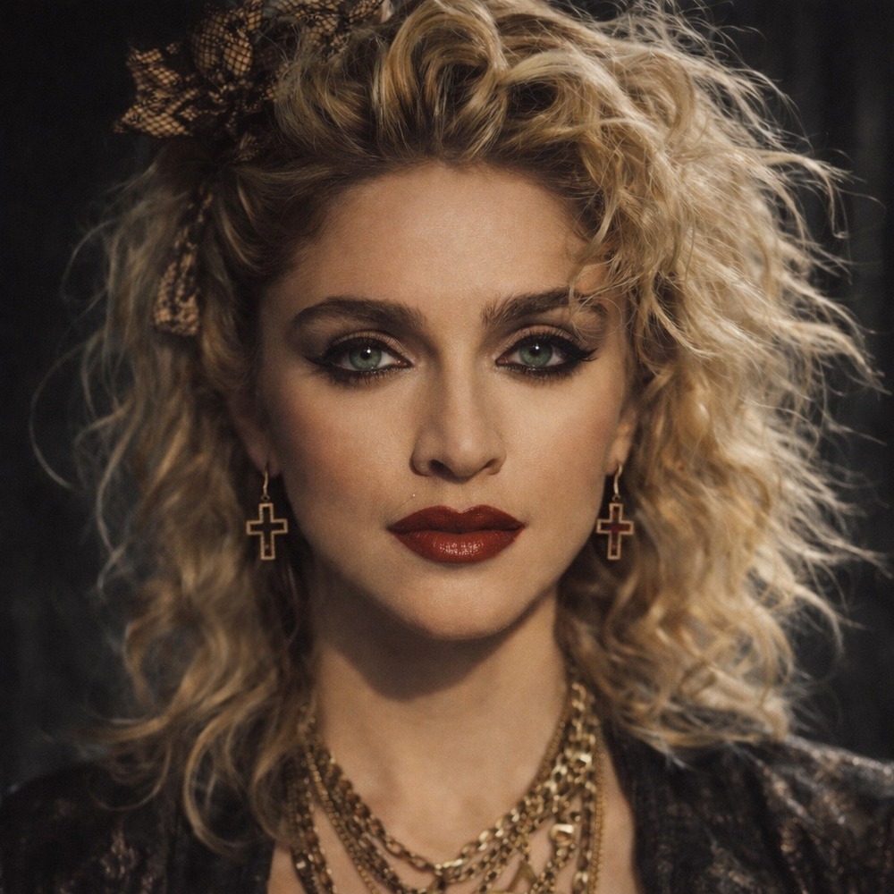 Vintage 80s Cross Dangle Earrings Black Gold Chain Link Inlay